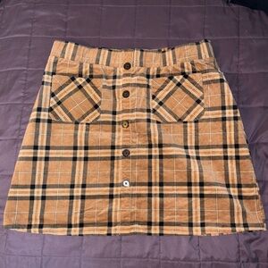 Torrid  Tan and Black Plaid Mini Skirt